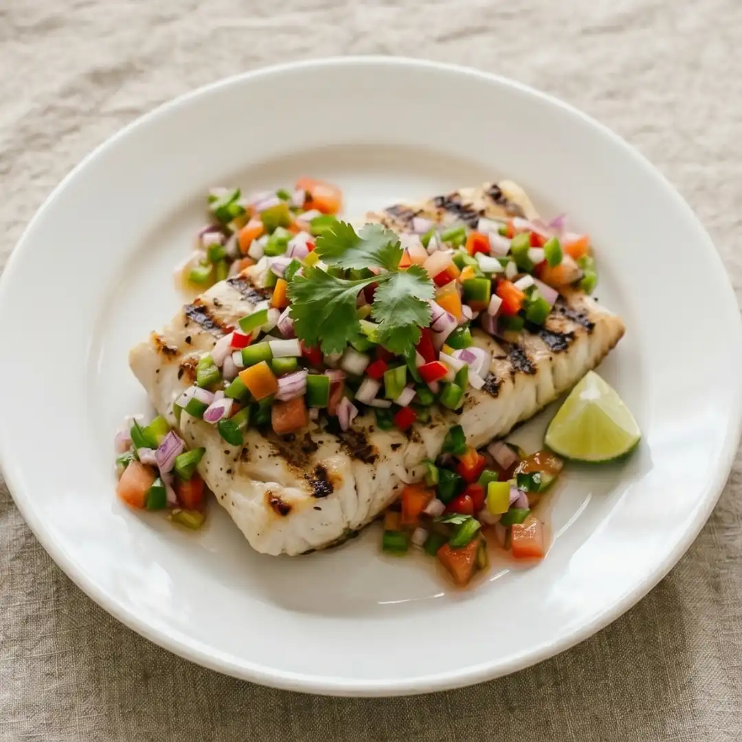 Grilled Fish with Fresh Salsa Sauce